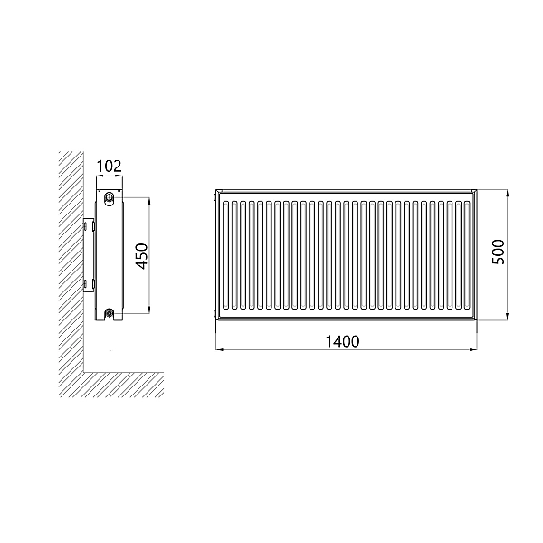 Радіатор сталевий Thermo Alliance IMAS 22 тип 500х1400 нижнє підключення 2680 Вт - Фото - 2