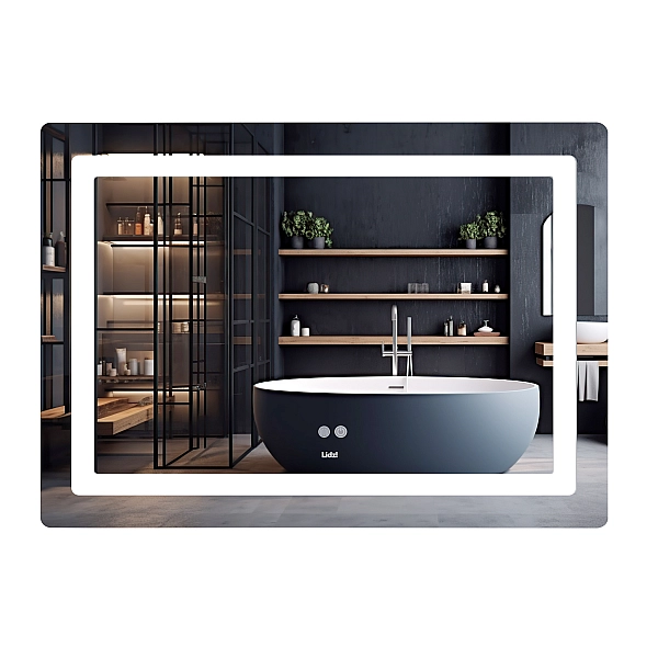 Зеркало Lidz Kubis (KU2) 1200х800 с LED-подсветкой Touch, с антизапотеванием, с диммером, рег. яркости LDKUB120080049007