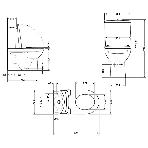 Унитаз напольный Qtap Evia Ultra Quiet 630×350×795 мм с сиденьем Soft-close, White QTEVI27W49258 - Фото - 2