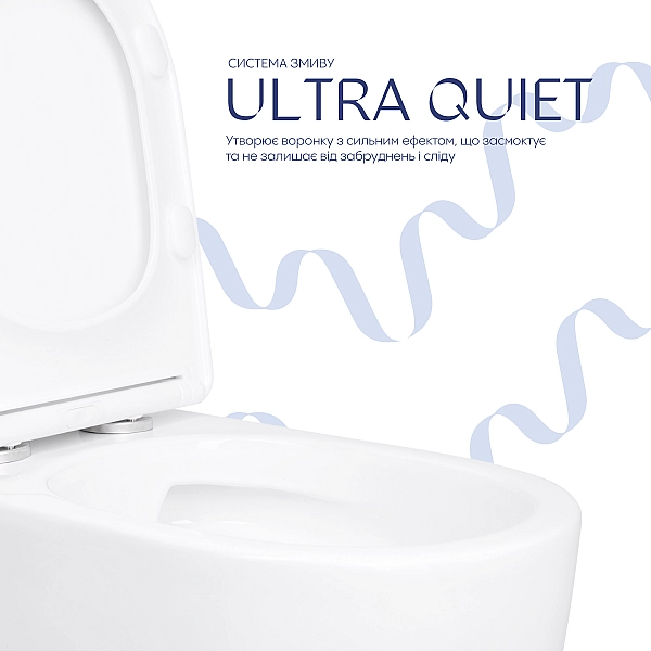 Унитаз напольный Qtap Evia Ultra Quiet 630×350×795 мм с сиденьем Soft-close, White QTEVI27W49258 - Фото - 5