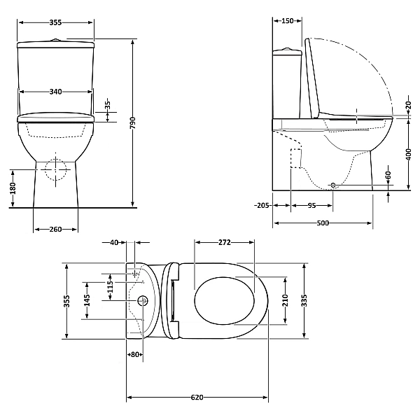 Унитаз напольный Qtap Arvin Ultra Quiet 630×350×795 мм с сиденьем Soft-close, White QTARV27W49259 - Фото - 2