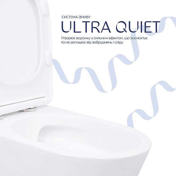 Унитаз напольный Qtap Arvin Ultra Quiet 630×350×795 мм с сиденьем Soft-close, White QTARV27W49259 - Фото - 5