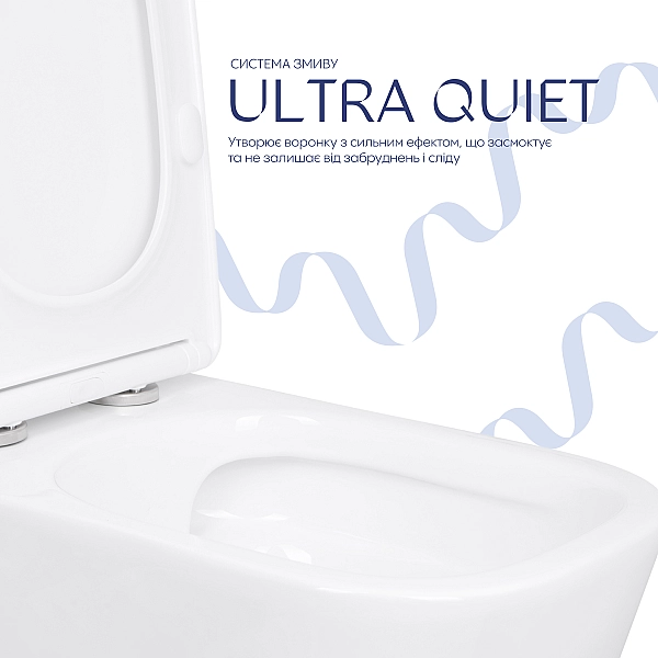 Унитаз напольный Qtap Stork Ultra Quiet 630×350×805 мм с сиденьем Soft-close, White QTSTO27W49260 - Фото - 5