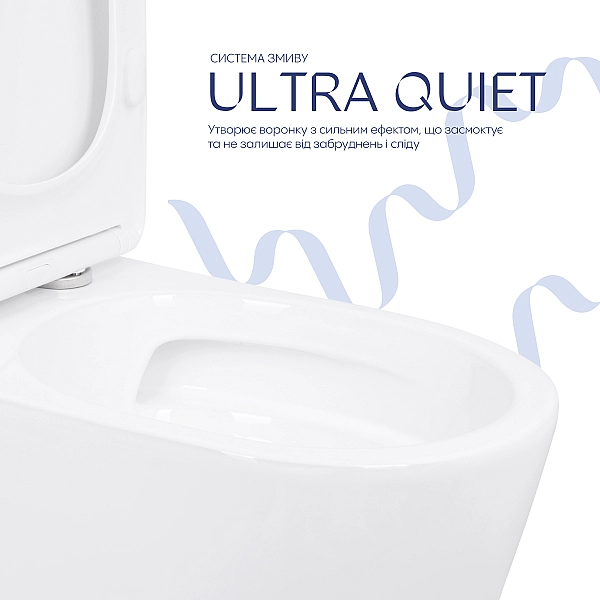 Унітаз підлоговий Qtap Leo Ultra Quiet 620×355×790 мм з сидінням Soft-close, White QTLEO27W49261 - Фото - 5