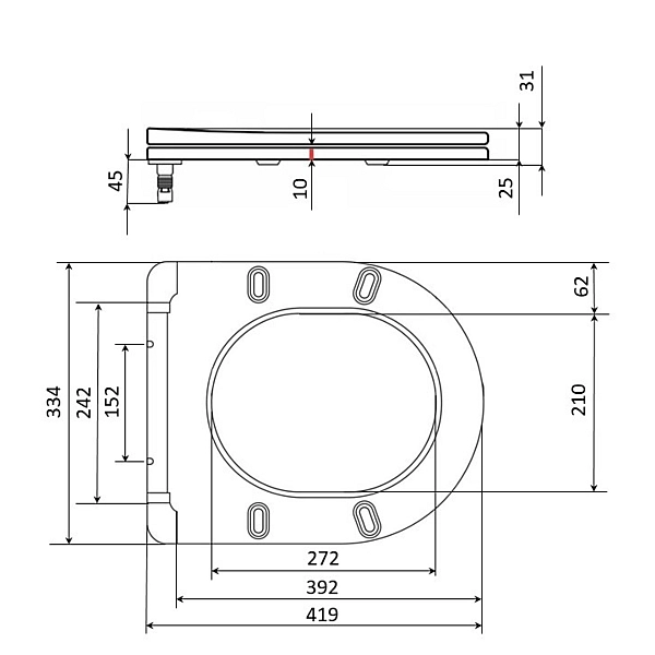 Сиденье для унитаза Qtap (Evia, Arvin, Leo 630) 410x330x22 мм, White, с микролифтом, Slim Duroplast, Quick Release QTSC179W49264 - Фото - 2