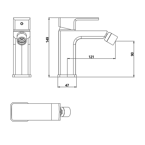 Смеситель для биде  Lidz Dozorca 001AF (k35) Chrome LDDOZ001AFCRM48991 - Фото - 2