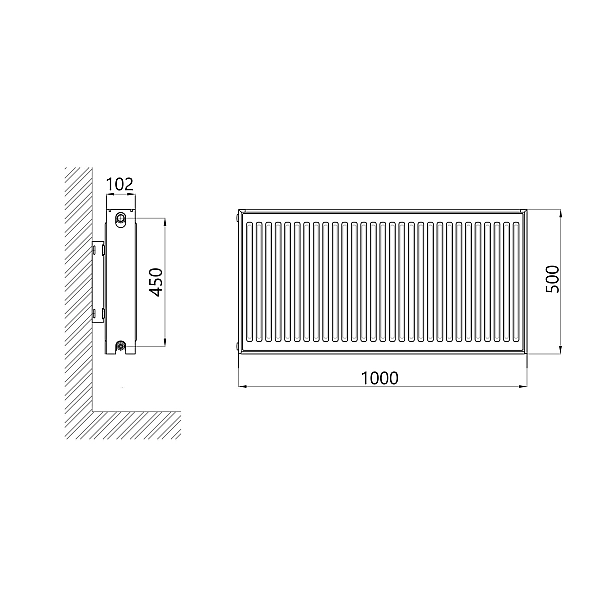 Радиатор стальной Thermo Alliance IMAS 22 тип 500х1000 нижнее подключение 1914 Вт - Фото - 2