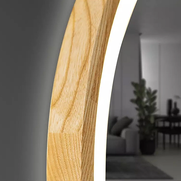 Perfection Slim Дзеркало з підсвіткою LED дуб натуральний 650мм (аурна,фронтальна,сенсорна) (1 сорт) - Фото - 3
