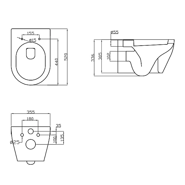 3020110 LAGUNA Підвісний безобідковий унітаз+кришка quick-fix, soft-close (1 сорт) - Фото - 2