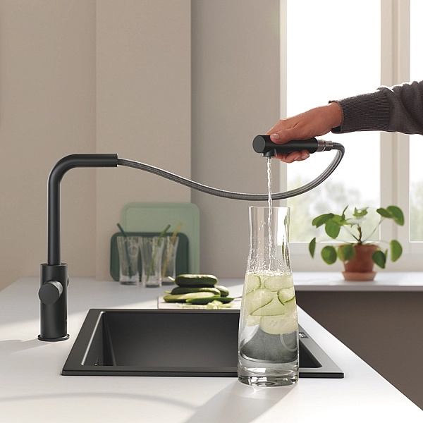 30590KF0 GROHE Blue Pure Minta Змішувач для кухні для подачі технічної і фільтрованої води, phantom black (1 сорт) - Фото - 5