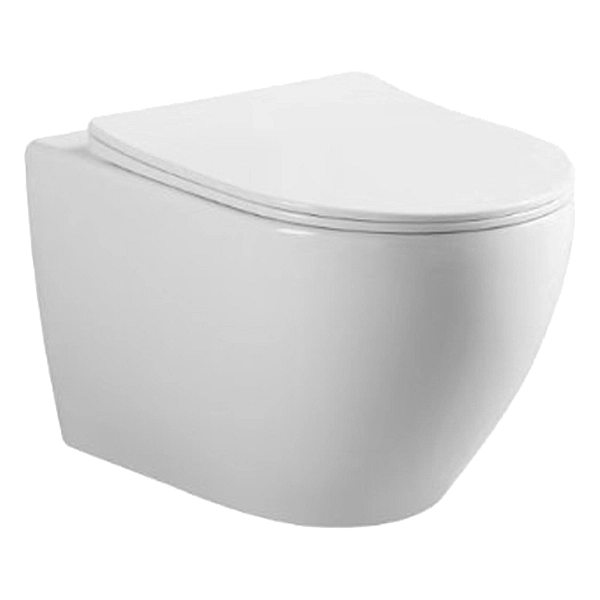 HT-1014C-WHT008 AQUAMOD Унітаз підвісний безобідковий з турбозмивом з кришкою quick-fix, soft-close (1 сорт) - Фото - 2
