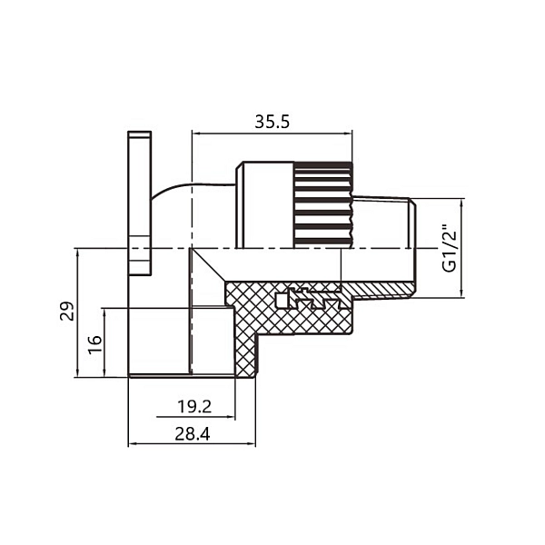 Уголок PPR Thermo Alliance настенный 20х1/2" ВР - Фото - 2