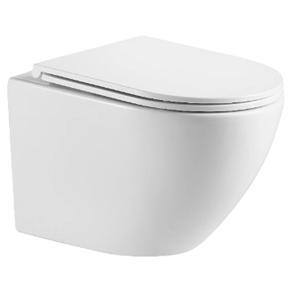 DFL0460111W Flow Унітаз підвісний 495*365*365mm з кришкою soft-close, Vortex Flush, білий глянець (1 сорт) - Фото - 2
