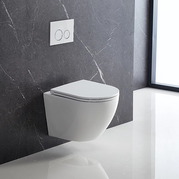 DFL0460111W Flow Унітаз підвісний 495*365*365mm з кришкою soft-close, Vortex Flush, білий глянець (1 сорт)