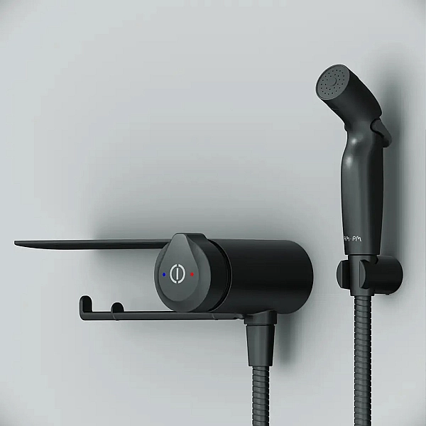 F0H85A822 X-Joy TouchReel, гіг набір зі зм-ем д/душ з полиц, трим туал.папер, гіг.душ,тримач, чорний мат (1 сорт) - Фото - 4