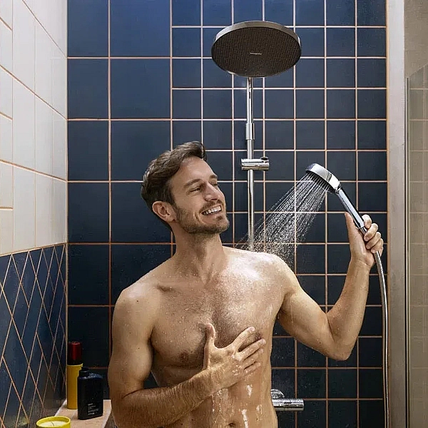 28871000 HG Activera S Душова система Showerpipe 240 1jet EcoSmart з термостатом на ванну Ecostat Fine, хром (1 сорт) - Фото - 5