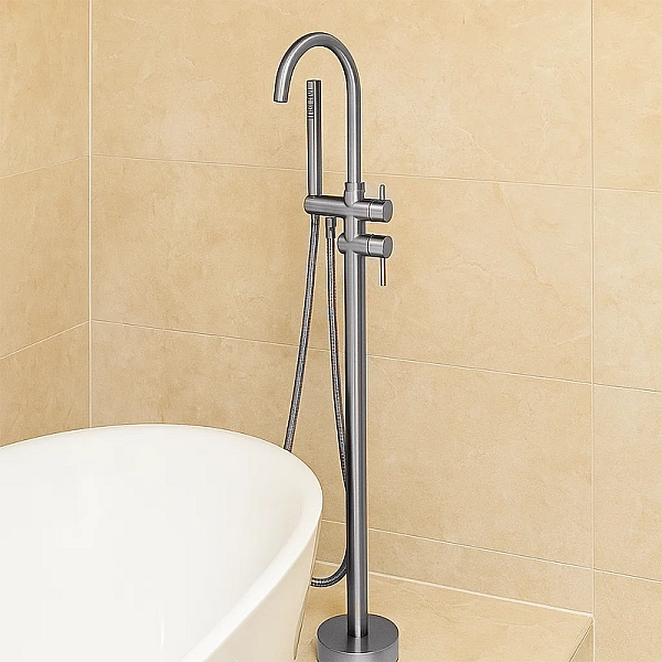 550538N Flow Змішувач для ванни з підлоги, brushed nickel (1 сорт) - Фото - 3