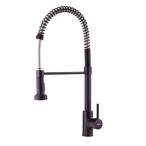 Змішувач для кухні з виливом пружина Mixxus Premium SPRING 017 BLACK (MI6951)