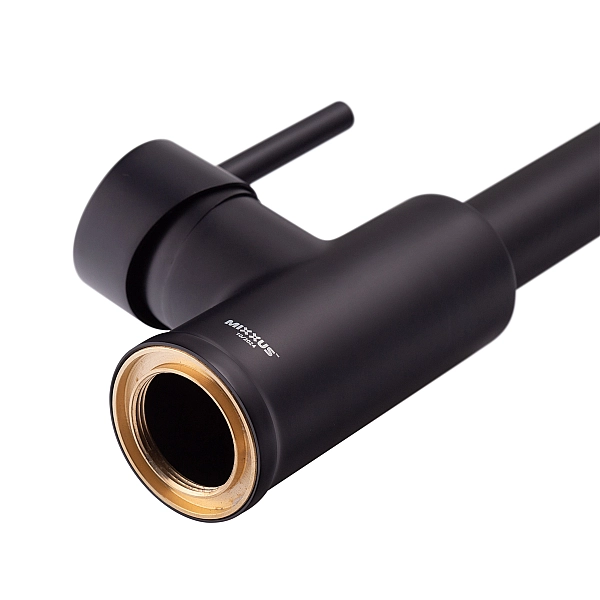 Змішувач для кухні з виливом пружина Mixxus Premium SPRING 017 BLACK (MI6951) - Фото - 6