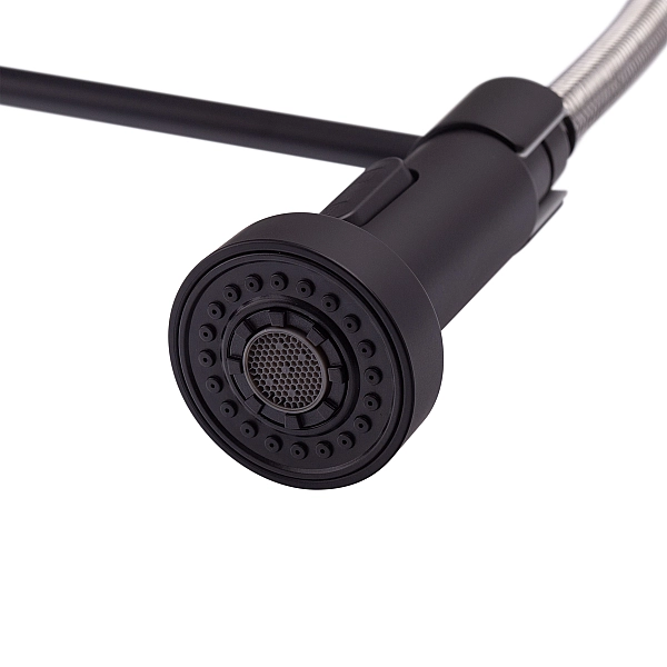 Змішувач для кухні з виливом пружина Mixxus Premium SPRING 017 BLACK (MI6951) - Фото - 4