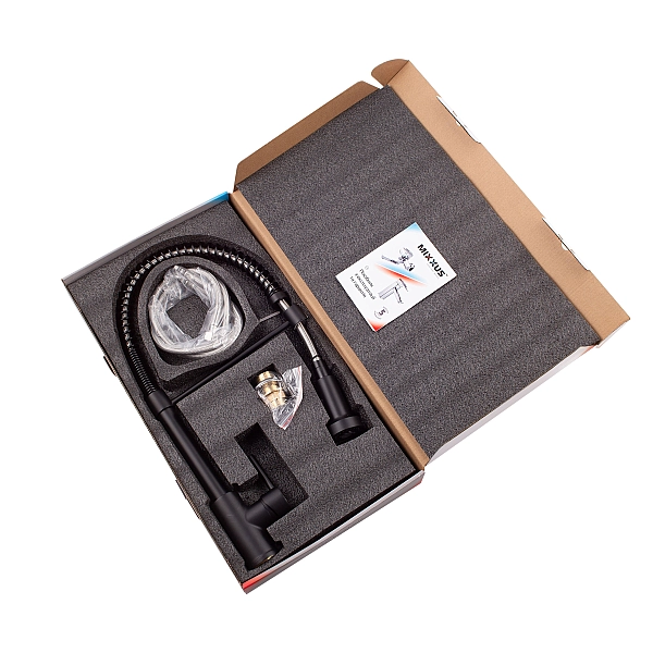 Змішувач для кухні з виливом пружина Mixxus Premium SPRING 017 BLACK (MI6951) - Фото - 3