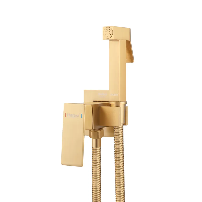 Змішувач для гігієнічного душу Haiba KUBUS 002 (INNER) BRUSHED GOLD (HB9625)