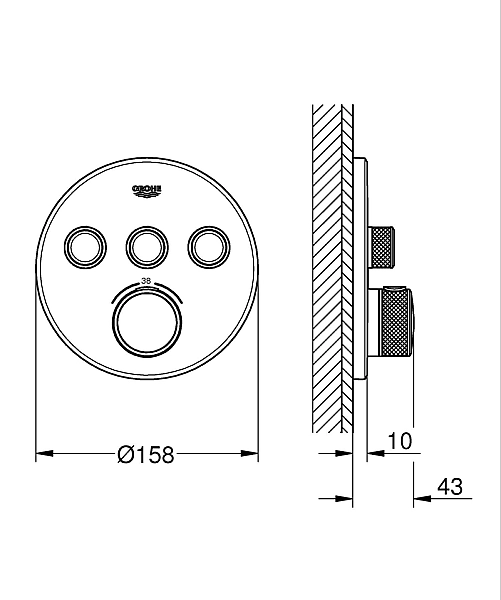Набір для комплектації ванни та душа Grohe Grohtherm SmartControl з New Tempesta 250 (UA26415SC10) - Фото - 2