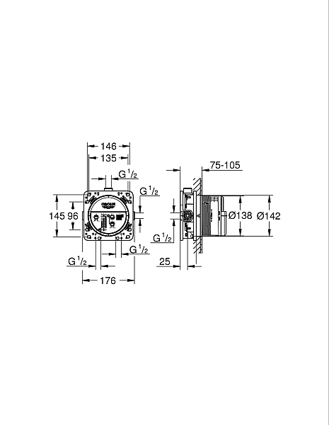Набір для комплектації ванни та душа Grohe Grohtherm SmartControl з New Tempesta 250 (UA26415SC10) - Фото - 23