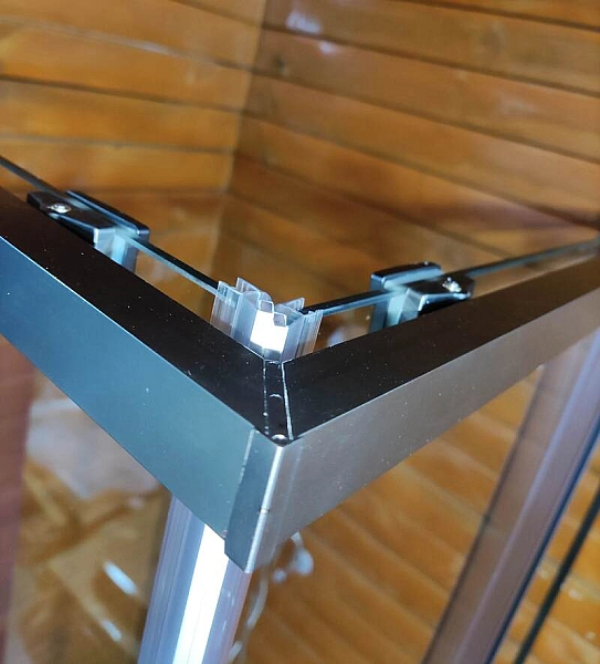 Душова кабіна без піддону Koer SR SC10-90x90x195-TR-07 прозоре скло Easy Clean 6мм, графіт (KR5944) - Фото - 16