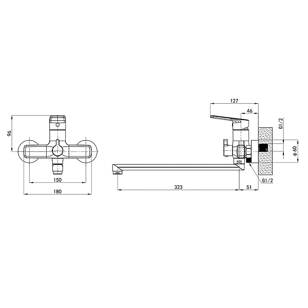 Змішувач для ванни Mixxus Premium Matis 006 (EURO) (MI8262) - Фото - 4