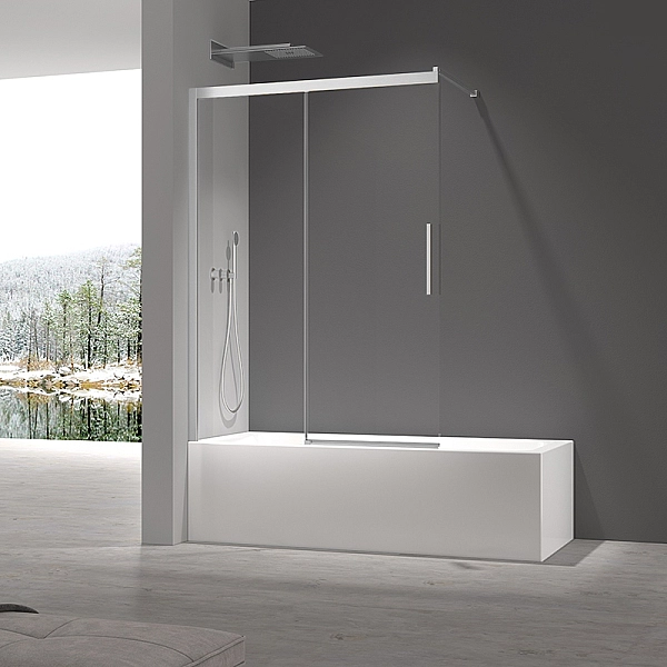 Шторки скляні на ванну розсувні Koer SR BS06-120x150-TR-01 прозоре скло Easy Clean 6мм, хром (KR5945) - Фото - 4
