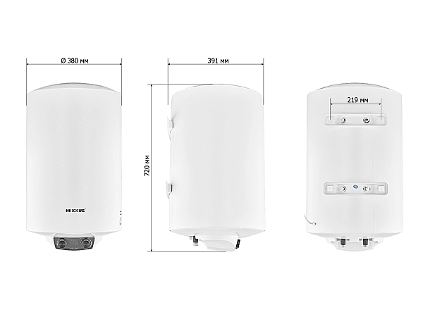 Водонагрівач "Циліндр" MIXXUS EWH-08050 ROUND DRY накопичувальний 50 л, сухий тен 2 kW (WH0608) - Фото - 3