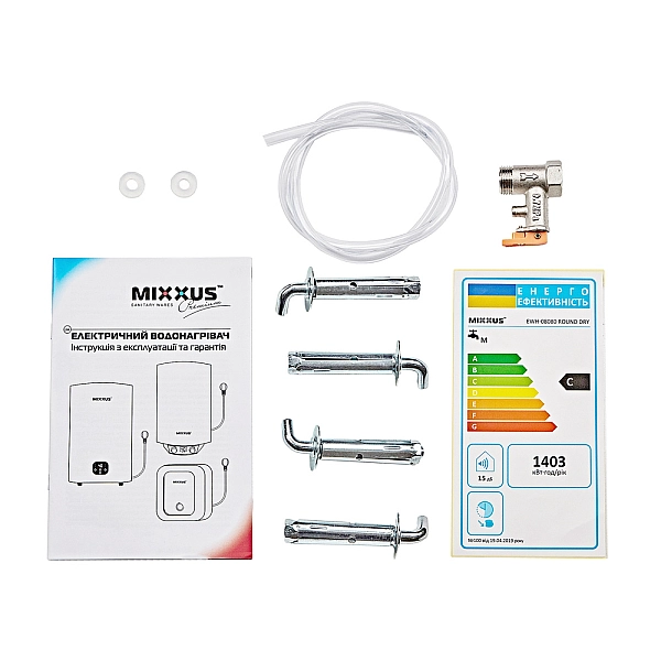 Водонагрівач "Циліндр" MIXXUS EWH-08050 ROUND DRY накопичувальний 50 л, сухий тен 2 kW (WH0608) - Фото - 5