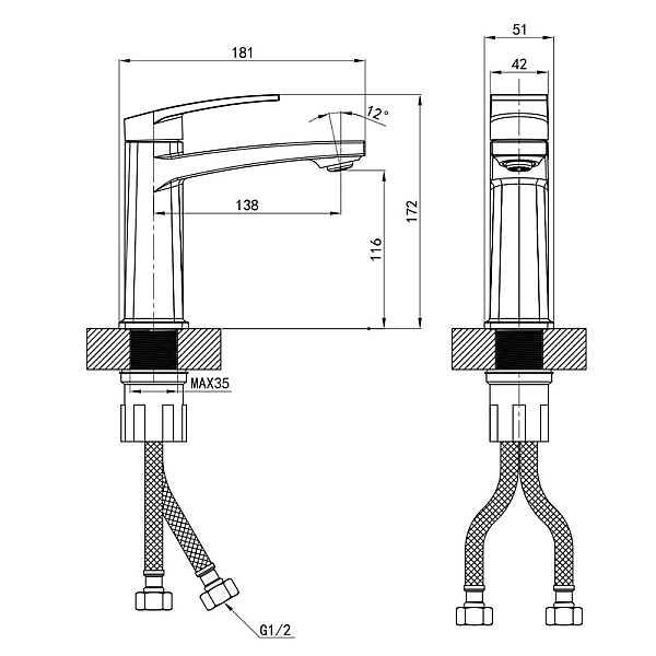Змішувач для умивальника Mixxus Premium Lazar 001 (NUT) (MI8269) - Фото - 2
