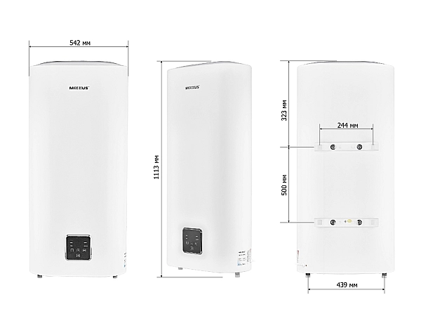 Водонагрівач "Плоский" MIXXUS EWH-10080 FLAT DRY накопичувальний 80 л, сухий тен 2 kW (WH0598) - Фото - 4
