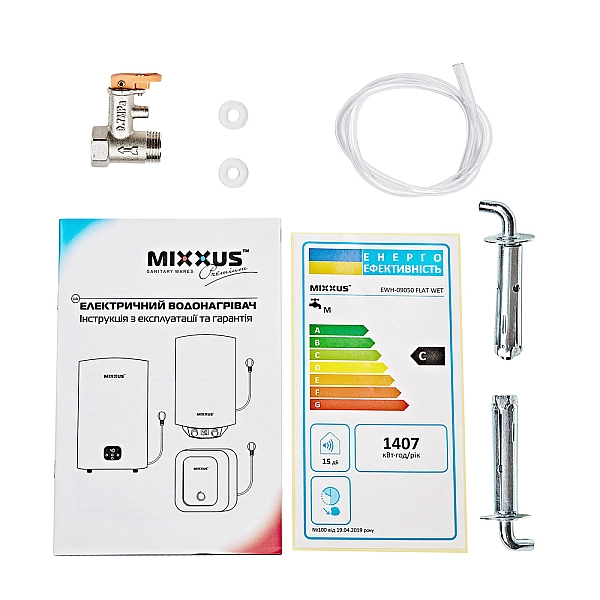 Водонагрівач "Плоский" MIXXUS EWH-10080 FLAT DRY накопичувальний 80 л, сухий тен 2 kW (WH0598) - Фото - 2