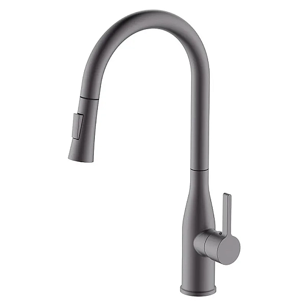 Змішувач для кухні з висувним виливом MIXXUS PREMIUM SUMMER 014 GRAPHITE (Колір графіт) (MI8282)