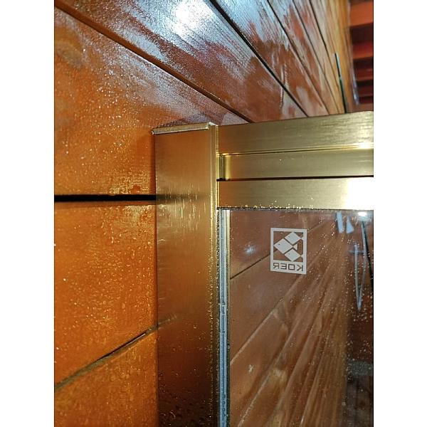 Шторки скляні на ванну розсувні Koer SR BS06-120x150-TR-12 прозоре скло Easy Clean 6мм, матове золото (KR5946) - Фото - 7