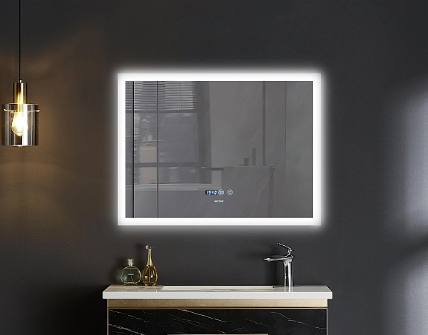 Дзеркало Mixxus FLAT MR04-80x60 з Led Touch, Anti-fog, димером, регулятором яскравості, годинником (MI6928) - Фото - 10