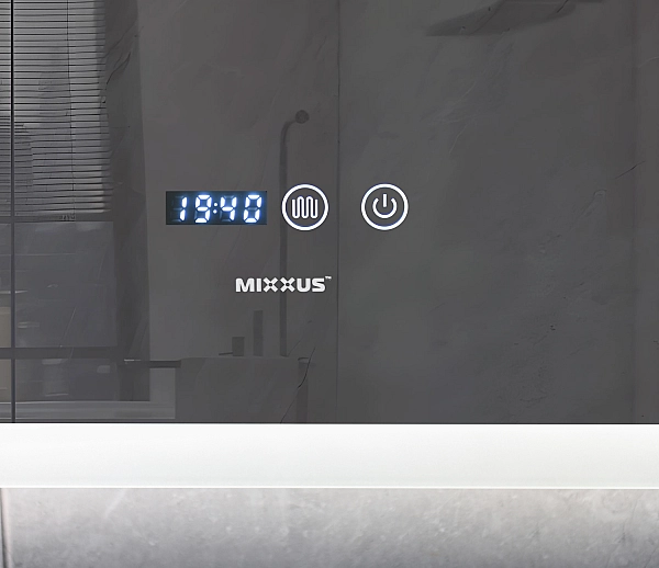 Дзеркало Mixxus FLAT MR04-80x60 з Led Touch, Anti-fog, димером, регулятором яскравості, годинником (MI6928) - Фото - 11