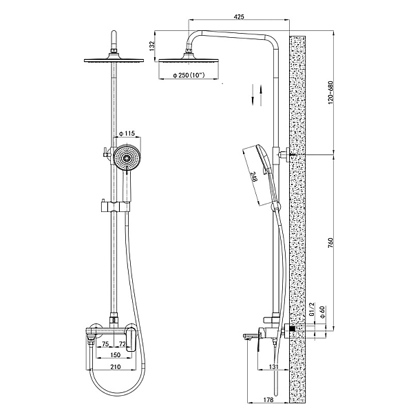 Душова колона зі змішувачем Mixxus Premium Matis 009-J (MI8265) - Фото - 4