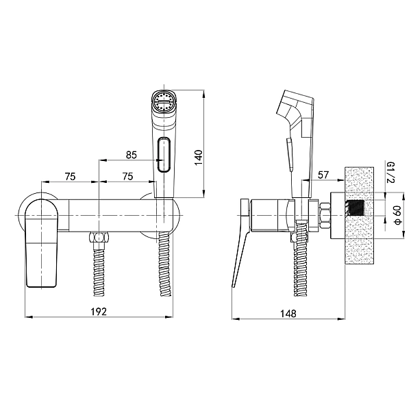 Змішувач для гігієнічного душу Mixxus Premium Degas 024 (з лійкою) (MI8249) - Фото - 4