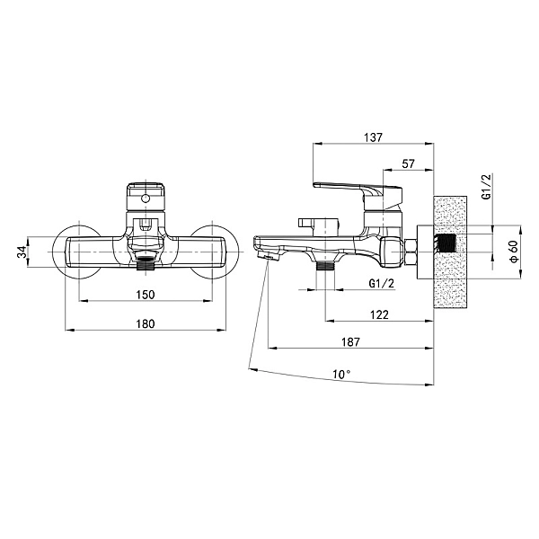 Змішувач для ванни Mixxus Premium Matis 009 (EURO) (MI8263) - Фото - 8
