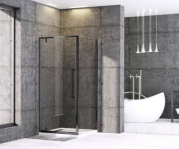 Душова кабіна без піддону Mixxus Premium BEVEL SC01-90x90x195-TR Black прозоре скло 6мм (MI6864) - Фото - 2