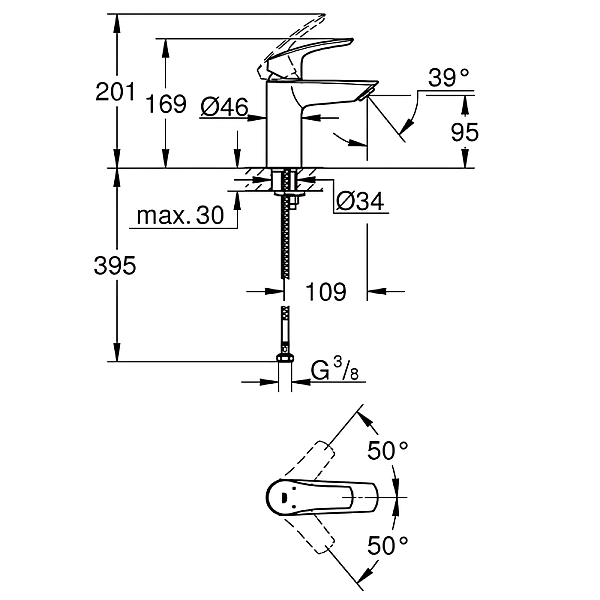 Набір змішувачів для ванни Grohe Eurosmart (UA123302S0) - Фото - 2