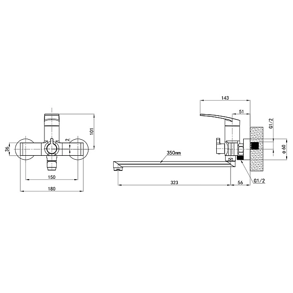 Змішувач для ванни Mixxus Premium Lazar 006 (EURO) (MI8270) - Фото - 7