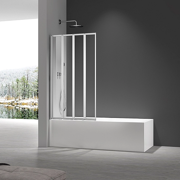 Шторки скляні на ванну складні Koer SR BS07-80x140-TR-01 прозоре скло Easy Clean 4мм, хром (KR5948) - Фото - 2