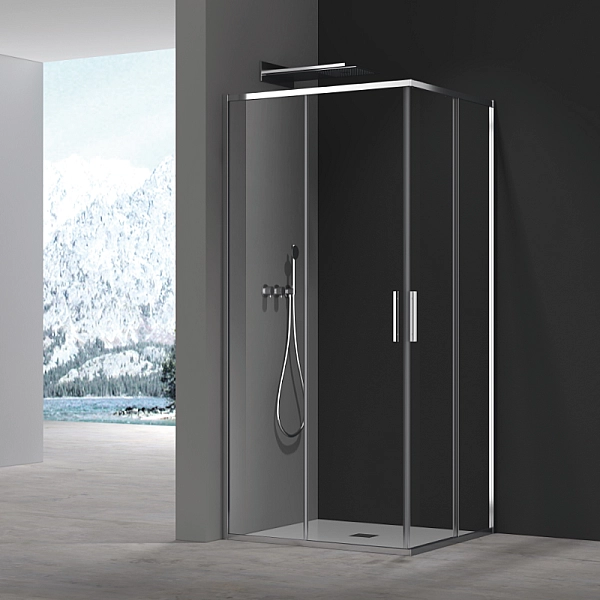 Душова кабіна без піддону Koer SR SC10-90x90x195-TR-01 прозоре скло Easy Clean 6мм, хром (KR5942) - Фото - 11