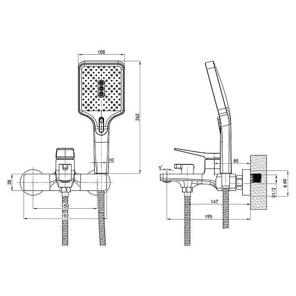 Змішувач для ванни Mixxus Premium Degas 009 (EURO) (MI8248) - Фото - 2