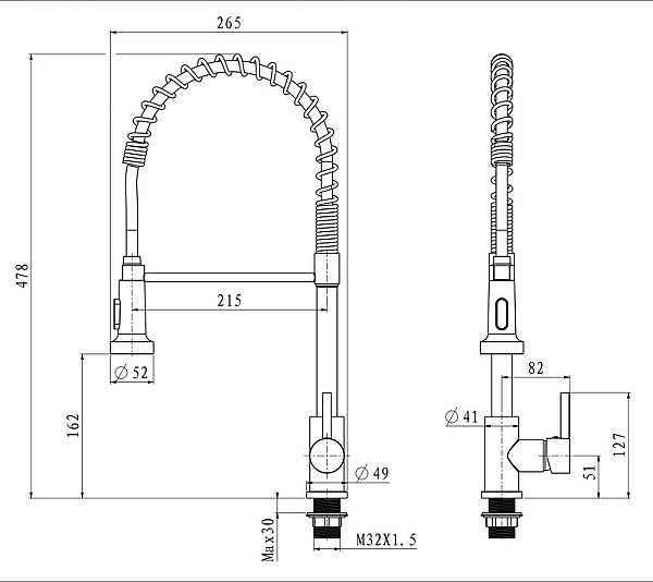 Змішувач для кухні з виливом пружина Mixxus Premium SPRING 017 (MI6950) - Фото - 5